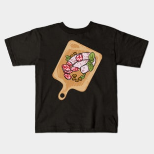 Salami and Olives on Tray Platter Kids T-Shirt